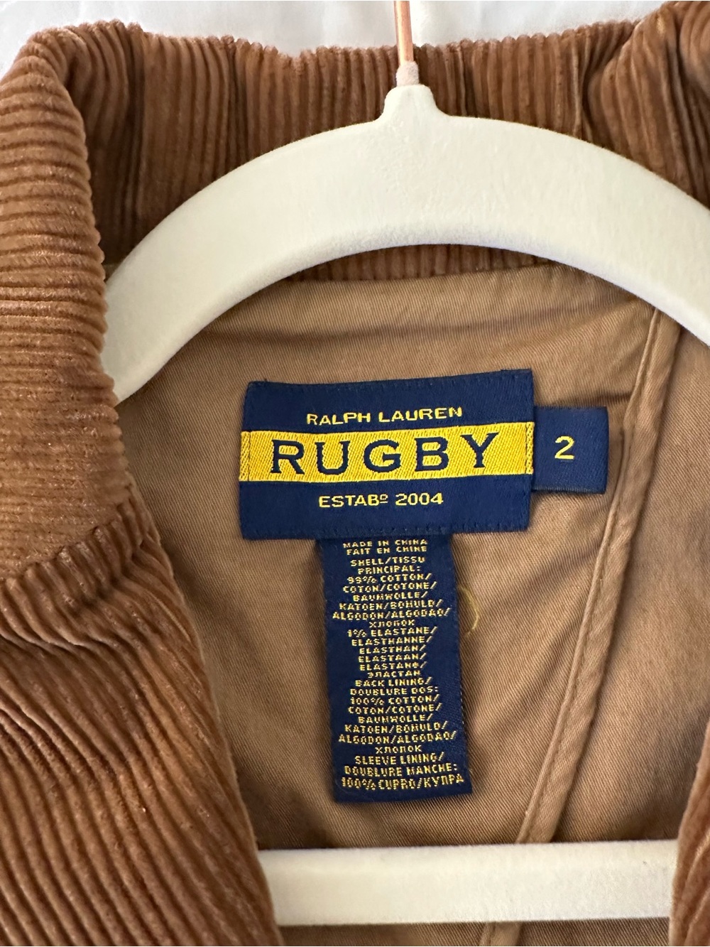Brown Corduroy Blazer Rugby Ralph Lauren Size 2 - Picture 4 of 5